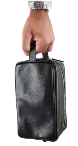 Necessaire de couro legitimo resistente a agua bolsa organizadora para homens e mulheres masculina